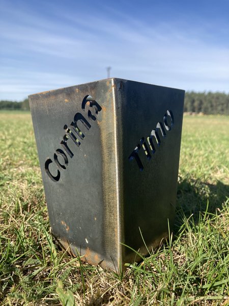 Windlicht_Name_Cortenstahl