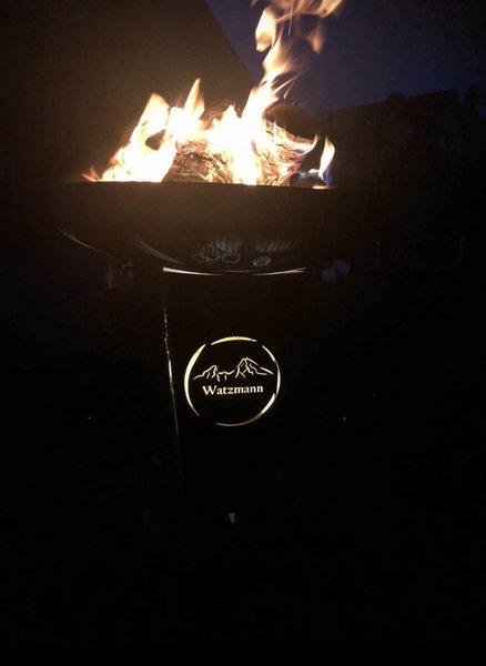 Feuerschale beleuchtet personalisiert